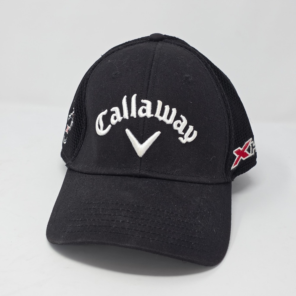 Callaway Golf Hat Mens L/XL Black A-Flex X-Hot Odyssey Bomb Mesh Back Cap